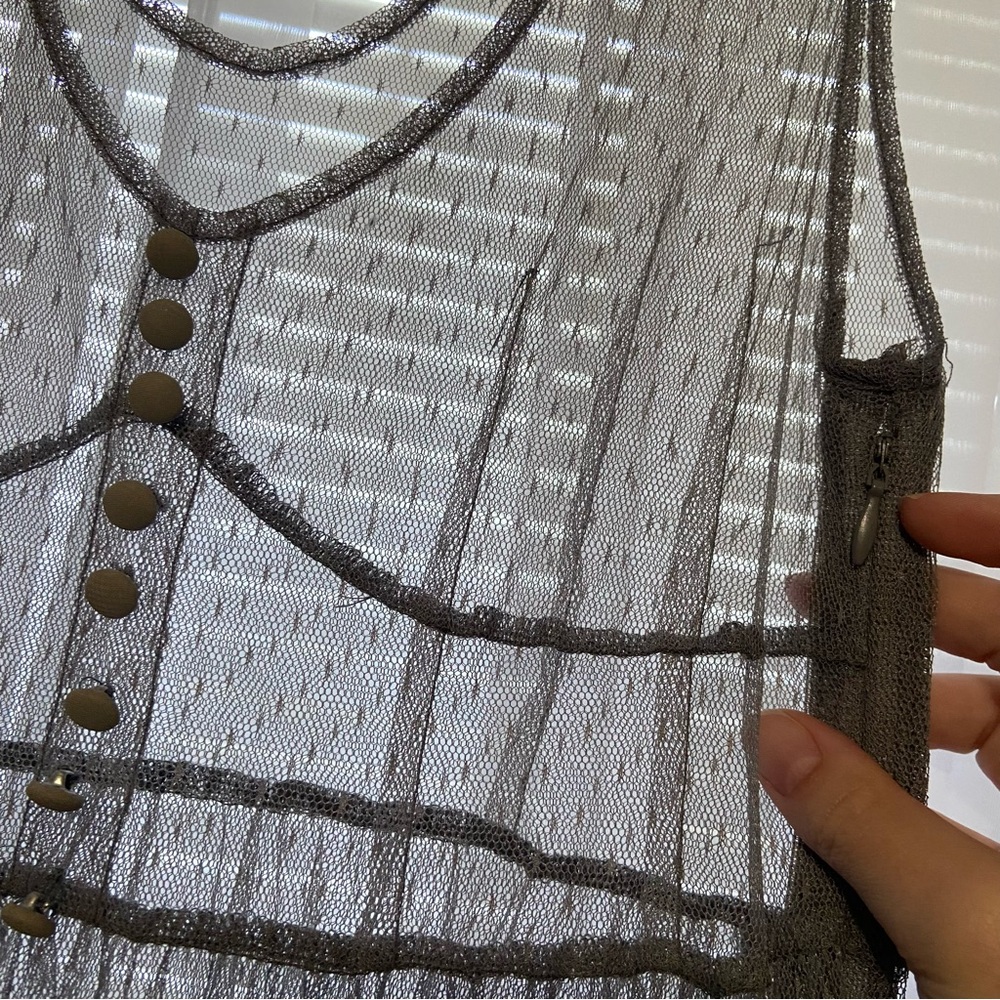 🚨 SOLD 🚨 Sexy grey dot mesh overlay